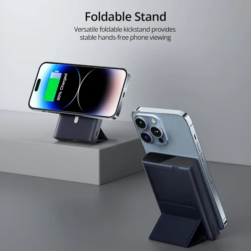 Vista 4 de LULULOOK Paquete de baterías, banco de energía portátil de 10000 mAh, cargador rápido de 22.5 W, cargador inalámbrico Magentic para iPhone