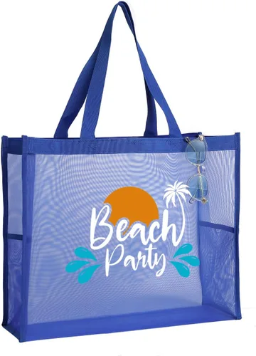 Vista 2 de ukia Bolsa de playa de malla, elegante bolsa de playa ligera para mujer