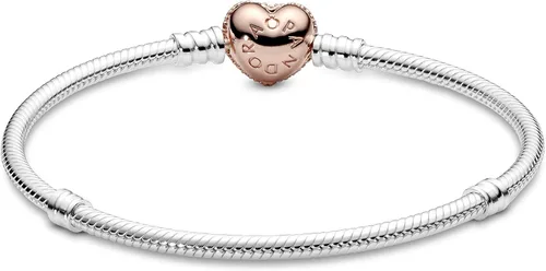 Vista 2 de PANDORA Jewelry Moments - Pulsera de circonita cúbica con cierre de corazón brillante Metal Circonita cúbica
