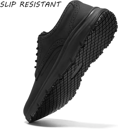 Vista 4 de Mens Non Slip Work Shoes Food Service Chef Kitchen Lightweight Slip Resistant Working Waterproof Sneakers Comfortable Working Footwear