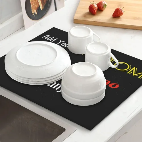 Vista 8 de Tapete de secado de platos personalizado para encimera de cocina, tapete de platos personalizado con tu propia foto/logotipo/texto, 18 x 16