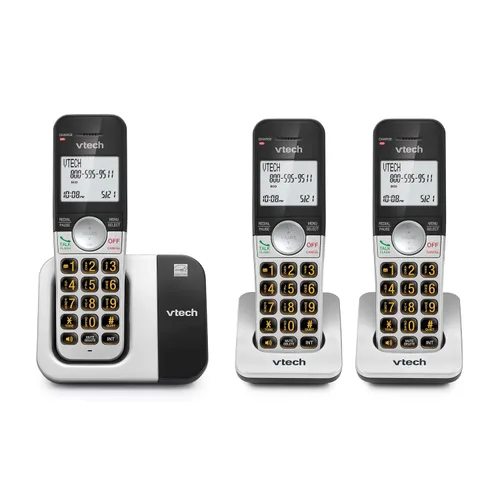 Vista 20 de VTech Teléfono inalámbrico con pantalla grande y botones grandes, DECT 6.0 con identificador de llamadas/llamada en espera, altavoz dúplex completo
