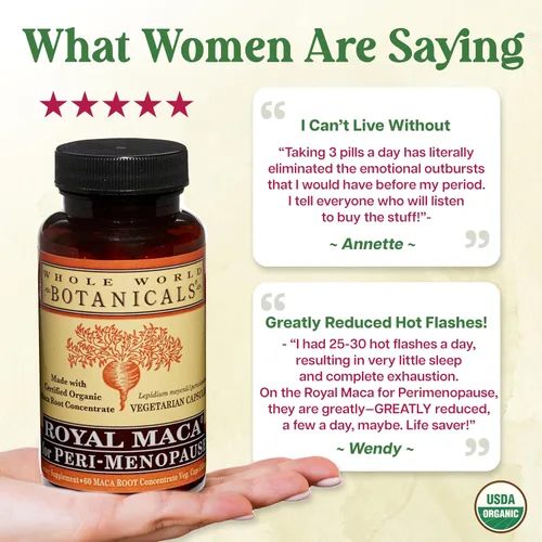 Vista 8 de Whole World BOTANICALS Maca Real para Peri-Menopausia, 60 CT