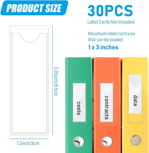 Vista 2 de Paquete de 30 bolsillos autoadhesivos para tarjetas de índice, con apertura superior, tarjetero ideal para organizar y proteger tus tarjetas