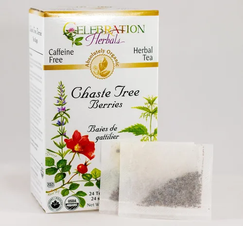 Vista 2 de Celebration Herbals Té orgánico de bayas de árbol casto, 24 bolsas