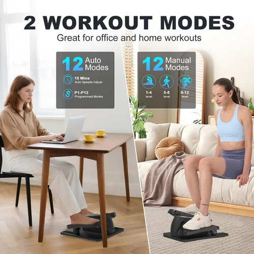 Vista 4 de Under Desk Elliptical Machine, Electric Seated Pedal Exerciser,Elliptical Leg Exercisers for Seniors,Mini Ellipse Leg Exerciser with Remoter,12