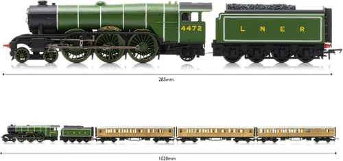 Vista 9 de Juego de Tren Eléctrico Hornby - R1255M The Flying Scotsman A1Class - Juegos de Tren Iniciales Calibre OO, Trenes Vintage para Adultos, Pequeño