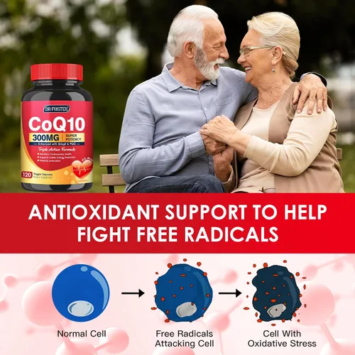 Vista 6 de CoQ10 300mg con PQQ y Shilajit - Potente antioxidante para la salud del corazón y el cerebro y la producción de energía - Alta absorción