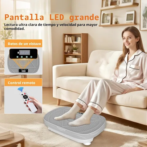 Vista 7 de Homesy Vibration Plate Exercise Machine, Vibrating Plate for Lymphatic Drainage, Full Body Shaking Workout Fitness Platform Board, Sport Gym