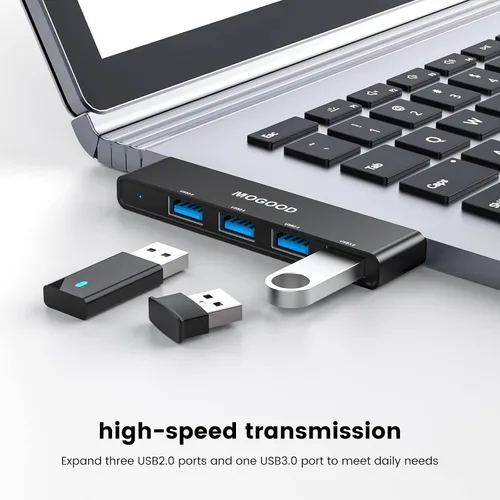 Vista 3 de Hub USB 3.0 MOGOOD Hub USB para portátil Divisor USB Divisor de puerto USB Expansor de puerto USB Adaptador multipuerto USB para portátil, Xbox
