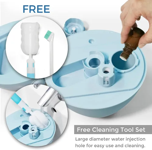 Vista 8 de Earnest Living Humidificador de niebla fría 3 en 1 para bebé con difusor de aceite esencial + luz nocturna, humidificador sin bisfenol A sin