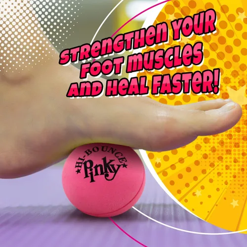 Vista 6 de JA-RU Hi Bounce Pinky Ball (24 bolas) – Pelotas hinchables de goma rosa sólida para niños, juguetes de parque al aire libre, juguete para aliviar