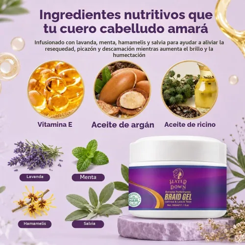 Vista 5 de Gel trenzado de fijación extrema para trenzar cabello, trenzas y rastas