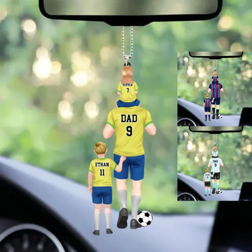 Vista 11 de Adorno de Navidad personalizado para jugadores de fútbol, nombre y número personalizados, regalo para los amantes del fútbol, marido, cumpleaños