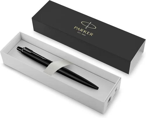 Vista 5 de Parker Jotter XL Bolígrafo de Punta de Bola, Negro Mate Monocromático, Punta Media, Tinta Azul, Caja de Regalo - Escritura Suave, Diseño Distintivo