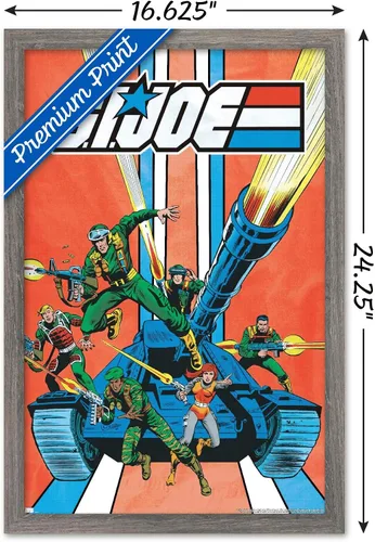 Vista 3 de Trends International GI Joe-Tank - Póster de pared, 14.725 x 22.375 pulgadas, versión enmarcada de madera de granero