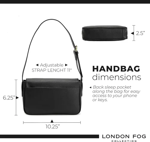 Vista 6 de LONDON FOG ASTOR and IRIS Bolso de hombro para mujer con correa ajustable