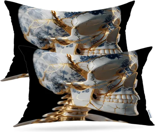 Vista 34 de Batmerry Autumn Forest Throw Pillow Covers, Yellow Orange Foliage in Fall Park Decorative Pillow Covers Digital Printing Blended for Couch Sofa Bed