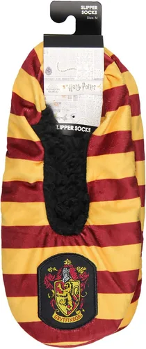 Vista 4 de Bioworld Pantuflas de Harry Potter Gryffindor House Crest Calcetines con suela antideslizante para mujeres y hombres, tamaño grande, Gryffindor