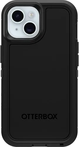 Vista 11 de OtterBox Funda transparente para iPhone 17e, 16e, 15, 14 y 13 Defender Series XT, lado oscuro (negro/transparente), sin pantalla, resistente, a