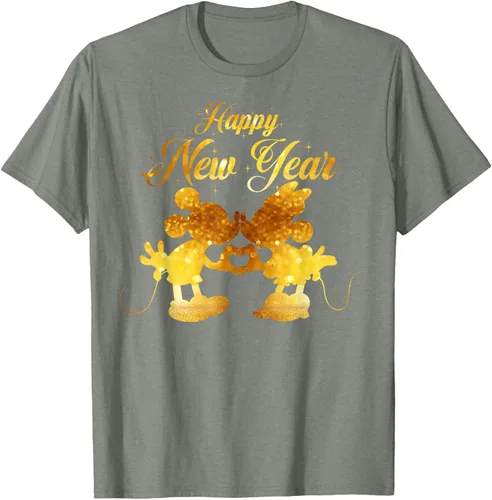 Vista 21 de Disney Camiseta de Año Nuevo Mickey & Minnie Happy New Year Silhouette, Negro