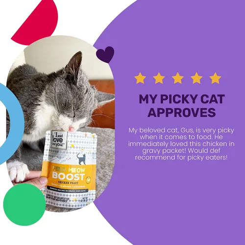 Vista 4 de I and love and you Feed Meow Boost - Alimento húmedo para gatos, pollo, antioxidantes y vitaminas para mayor vitalidad, sin granos, triturado, 3