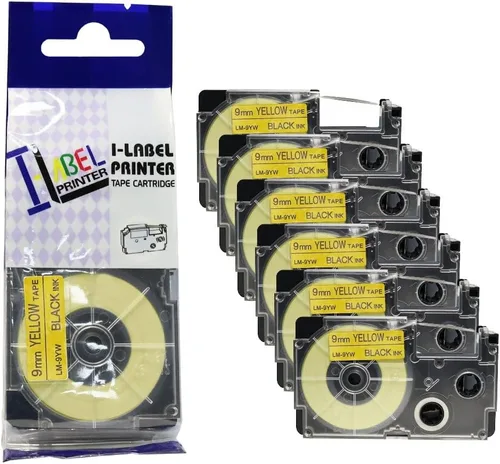 Vista 18 de LW cintas compatibles 3/8" Series label-it cintas, Negro y azul
