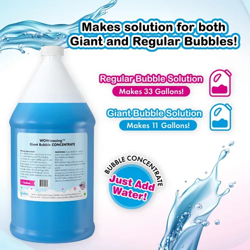 Vista 2 de WOWMAZING Concentrado de burbujas grandes – Soluciones para hacer burbujas (hace hasta 33 galones) – Solo tienes que añadir agua – Fabricado