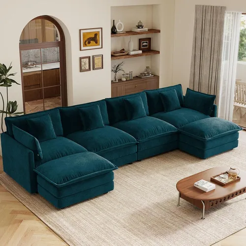Vista 36 de 76.7" Cloud Couch for Living Room, Deep Seat Loveseat Sofa, Beige Breathable Chenille, 2-Seats Couch for Apartment Small Spaces, Pocket Spring