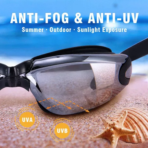 Vista 4 de [Actualización] Gafas de natación, gafas de buceo, impermeables, sin fugas, antivaho para adultos, hombres, mujeres, jóvenes, gafas de natación