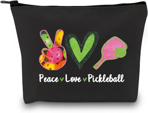 Vista 9 de XYANFA Bolsa de cosméticos Pickleball - Multicolor, grande - Regalo para mujer - Impermeable, ligera, portátil