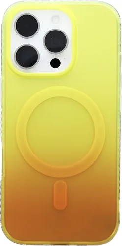 Vista 20 de Funda degradada para iPhone 14 Pro - Diseño multicolor degradado naranja y amarillo, resistente a los impactos y con imanes