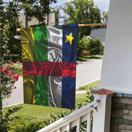 Vista 8 de Silk Style Flag Of The Central African Republic Garden Flag 12.5"x18" Inch Double Sided Garden Flags Home Lawn Outdoor Decor Flags Party Banner