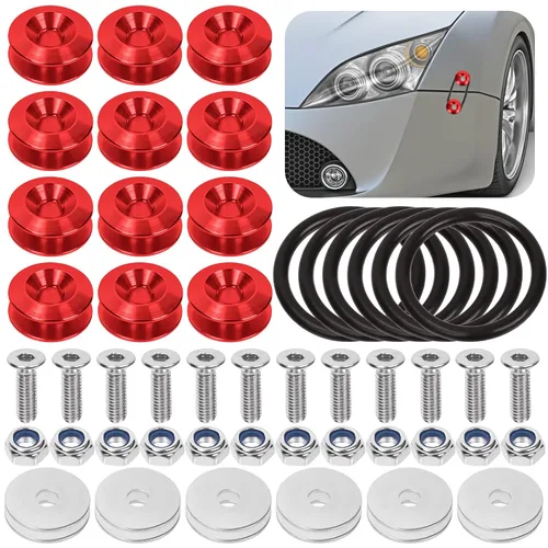 Vista 9 de Swpeet 54Pcs - 3 Pares Kit de Sujetadores de Liberación Rápida Negro, Kit Universal de Clips de Parachoques de Aluminio de Liberación Rápida