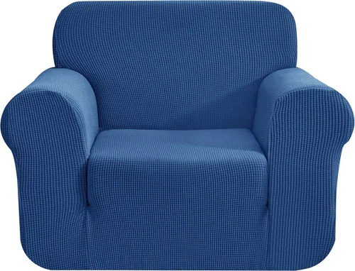 Vista 78 de CHUN YI - Funda elástica de 1 pieza para sillón grande, funda protectora suave de Jacquard con elastano, detalle de cuadros y parte inferior