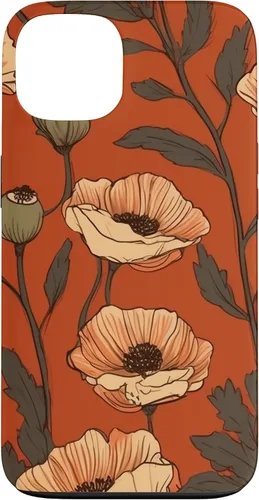 Vista 7 de iPhone 16 Floral Pattern Poppies Terracotta Poppy Flower Case