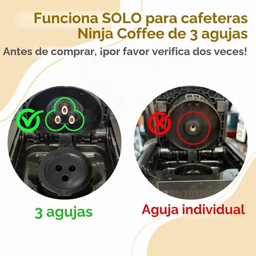 Vista 2 de Paquete de 5 cápsulas de café reutilizables Ninja: tazas K reutilizables para cafetera Ninja, filtros de café recargables para 3 agujas Ninja