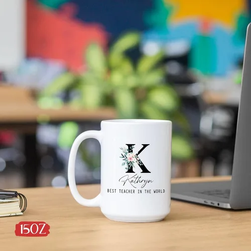 Vista 5 de Taza para el mejor maestro del mundo, regalo personalizado para profesor con nombre, taza de café para el mejor maestro, regalo personalizado