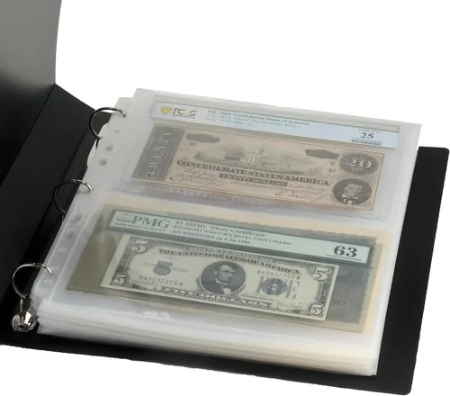 Vista 4 de Ursae Minoris Álbum económico de formato estándar con 3 anillos en D para hasta 40 billetes grandes/graduados, postales de hasta 8 x 5 pulgadas