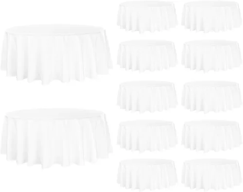 Vista 11 de Fivenl Paquete de 8 manteles redondos de 70 pulgadas, color negro, tela de poliéster lavable a granel, para bodas, fiestas, recepciones, banquetes