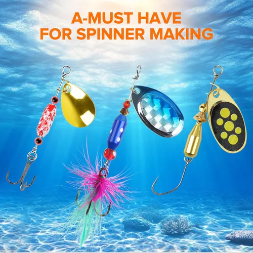 Vista 3 de Fishing Spinner Lure Bodies Kit, Painted Brass Lure Bodies for Spinner Making Lure Weights Assortment Inline Spinnerbaits Fishing Lure Making
