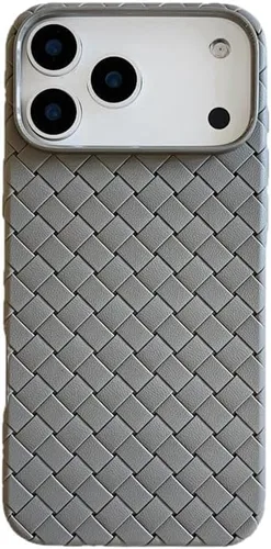 Vista 6 de Funda diseñada para iPhone, funda con patrón de tejido de color sólido (iPhone 11, negro)