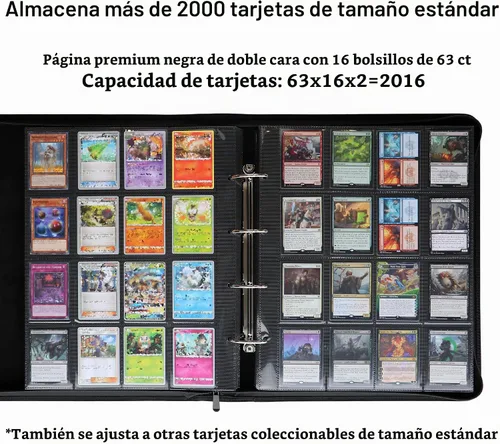 Vista 2 de Carpeta de tarjetas coleccionables 2000, carpeta de tarjetas de 16 bolsillos con anillas en D para tarjetas 2016, carpeta grande de colección