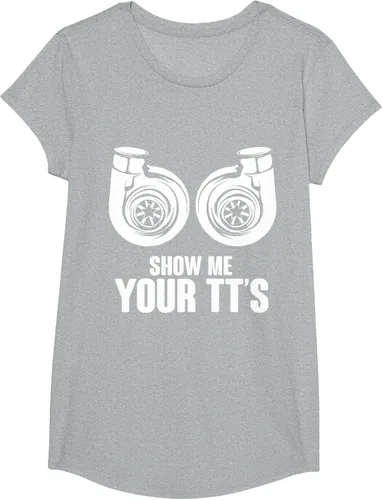 Vista 50 de Funny Show Me Your TT's Twin Turbo Car Racing Camiseta, Negro, S