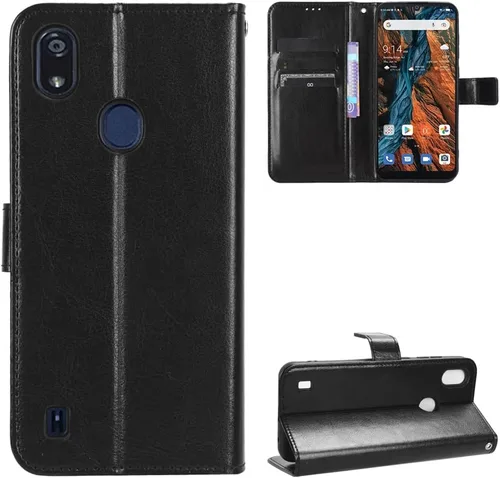 Vista 36 de Funda para Boost Mobile Celero 5G + Funda de piel con tapa para Boost Mobile Celero 5G Plus, color negro