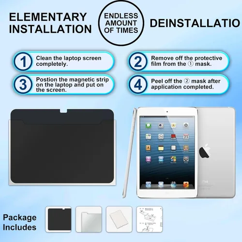Vista 8 de Protector de pantalla de privacidad para iPad de 10.9 pulgadas de dureza 9H (para versión 2022, 10ª generación, A2696/A2757/A2777), antiarañazos