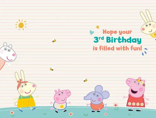 Vista 4 de Danilo Promotions LTD Danilo Promotions Limited - Tarjeta de cumpleaños oficial Peppa Pig Age 3, Yippee! You're Three!