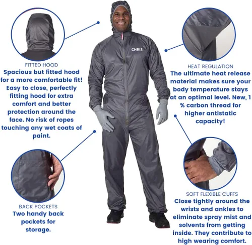 Vista 4 de Personalizado Personalizado Colad BodyGuard Reutilizable Antiestático Regulador de Calor Ligero General Protector Pintura Spray Traje