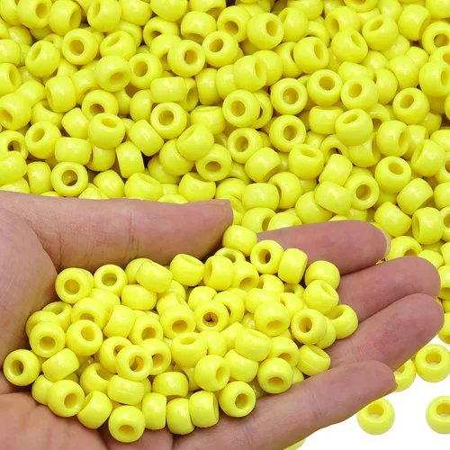 Vista 15 de Cuentas de Pony de Plástico Coloridas para Pulsera para Hacer Joyas para Pulseras de Amistad 6x9mm Multicolor para Cuentas Trenzado de Cabello
