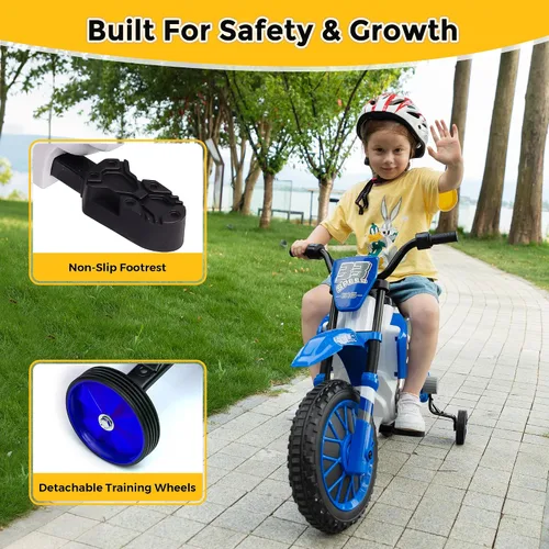 Vista 5 de TOBBI Motocicleta Dirt Bike para Niños de 12V Motocicletas Eléctricas Juguetes de Montar a Batería Motocross Todoterreno para Niños y Niñas de 3+